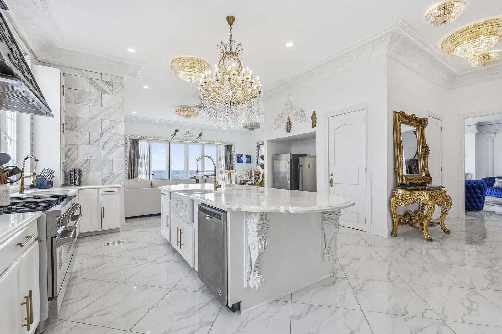 Kitchen with commercial range